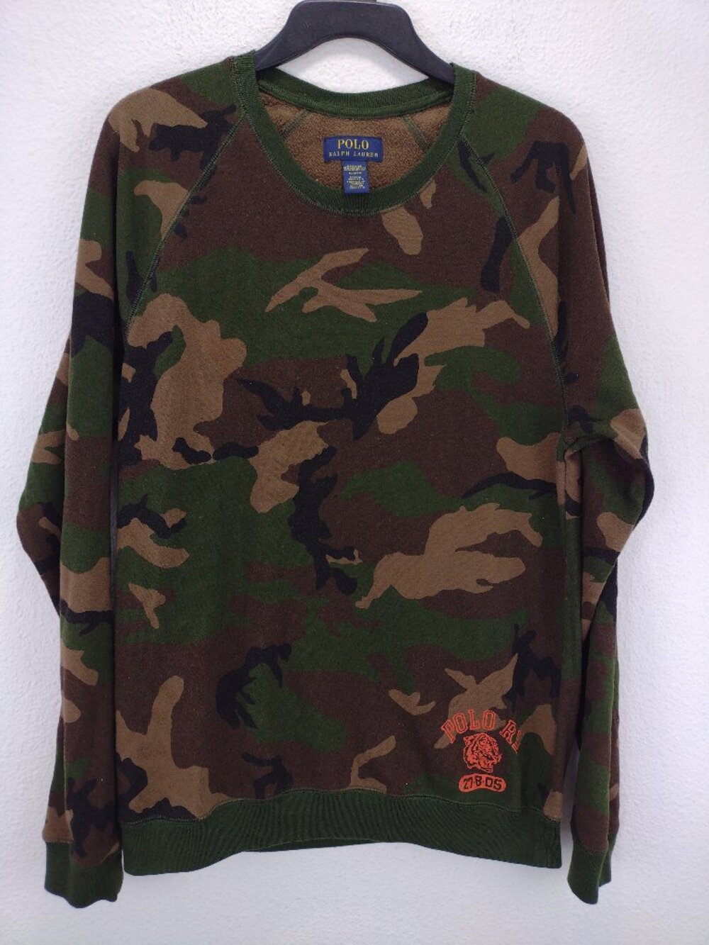 Polo Ralph Lauren Men's Sleepwear Shirt Camo Green Medium Light Thin Sweatshirt